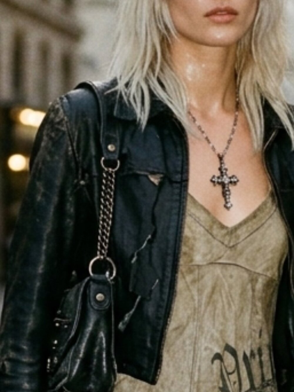 Sparkling Cathedralcore RomanticGoth Vintage Cross Necklace OS